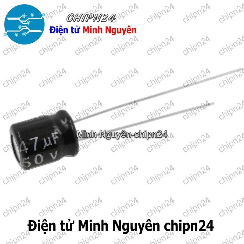 [25 con] (F251) Tụ hóa 47uF 50V Đen (6x7mm) - HH001756
