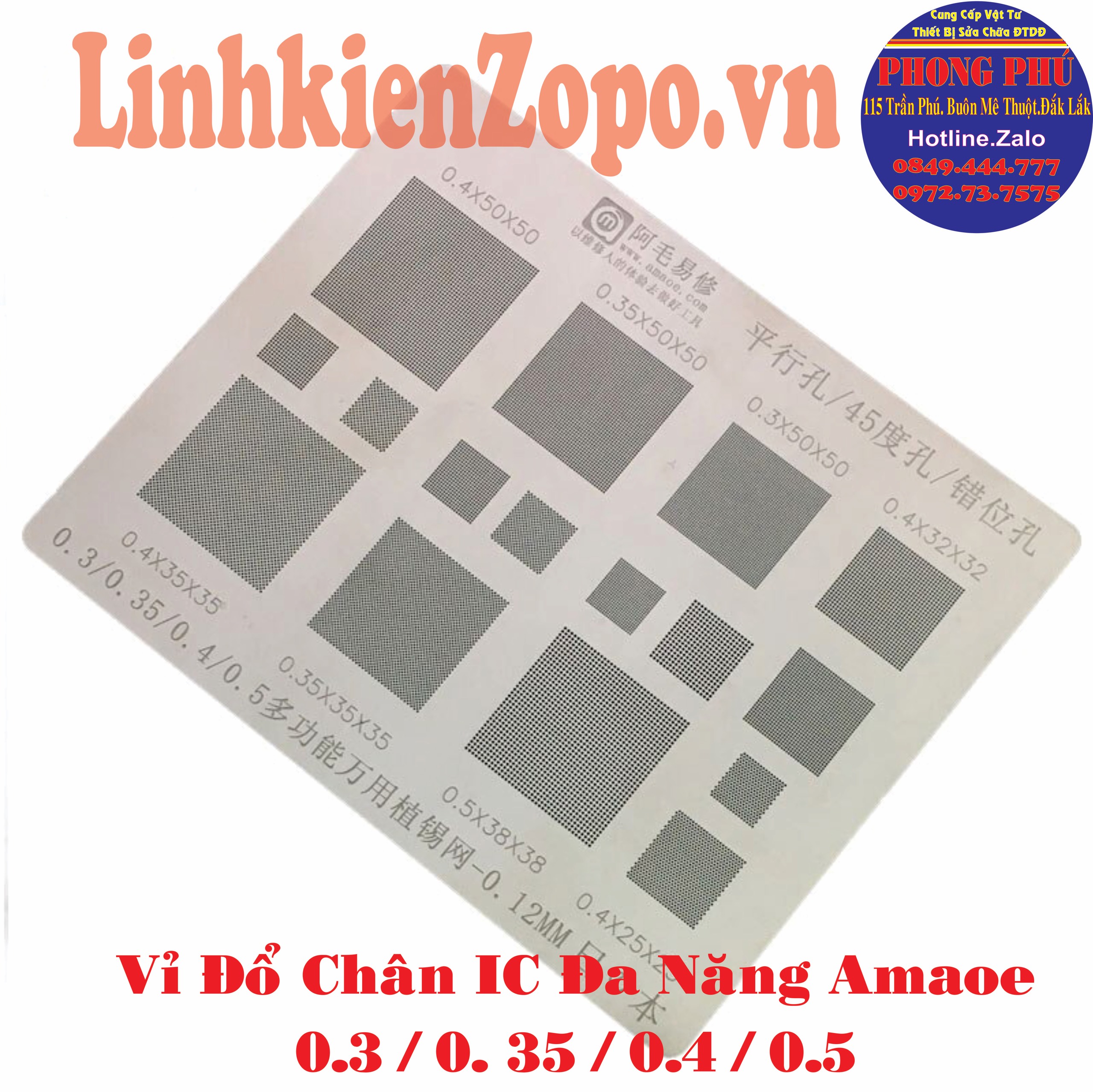 Vỉ Đổ Chân IC Đa Năng M Amaoe 45(0.3 / 0.35 / 0.4/ 0.5)