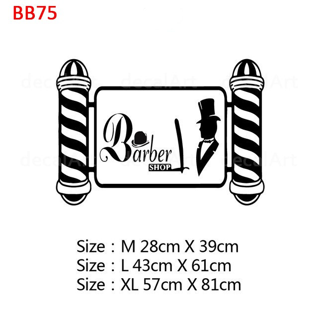 Decal Trang trí Barber, Salon cắt tóc P4