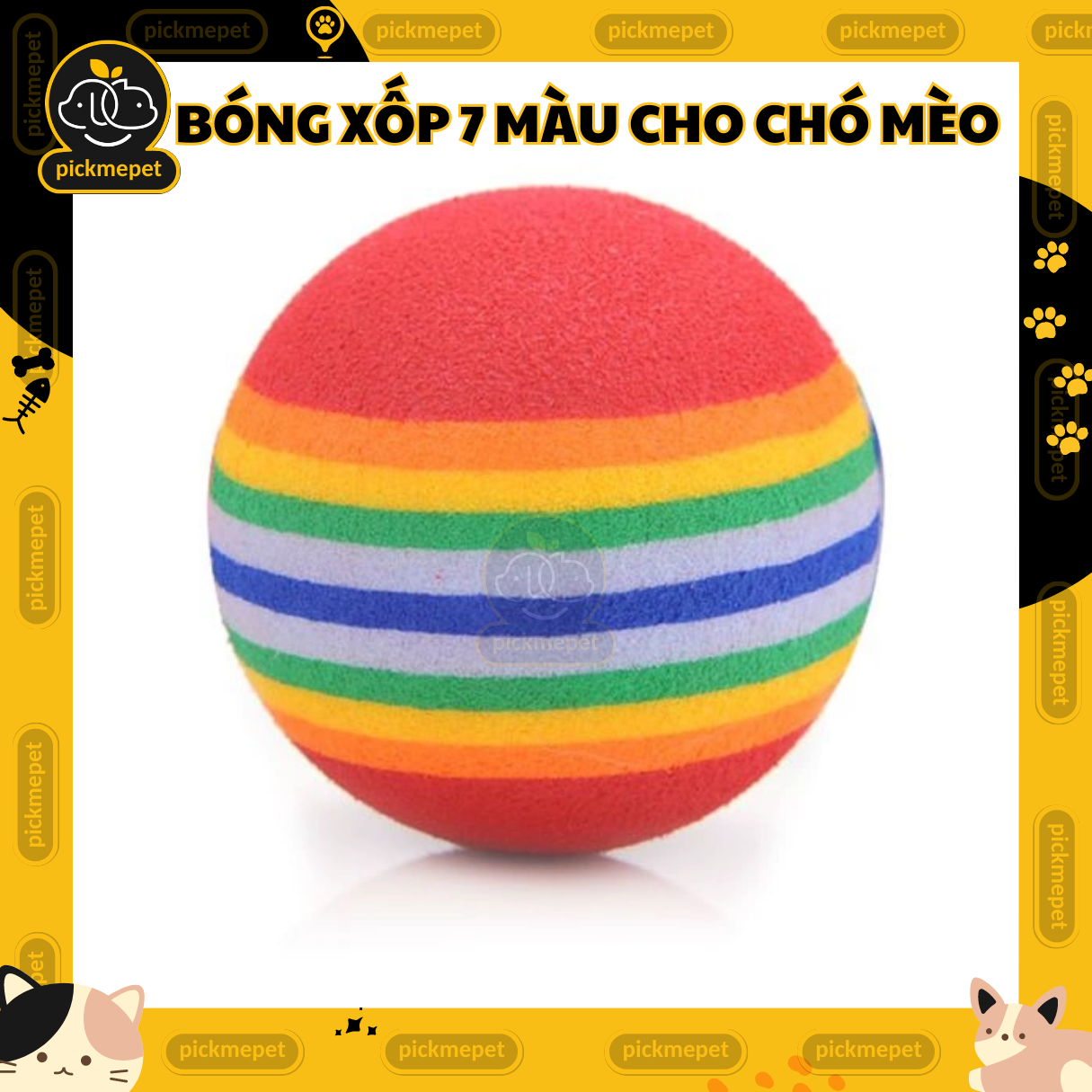 Đồ Chơi Bóng Xốp 7 Màu Cho Chó Mèo