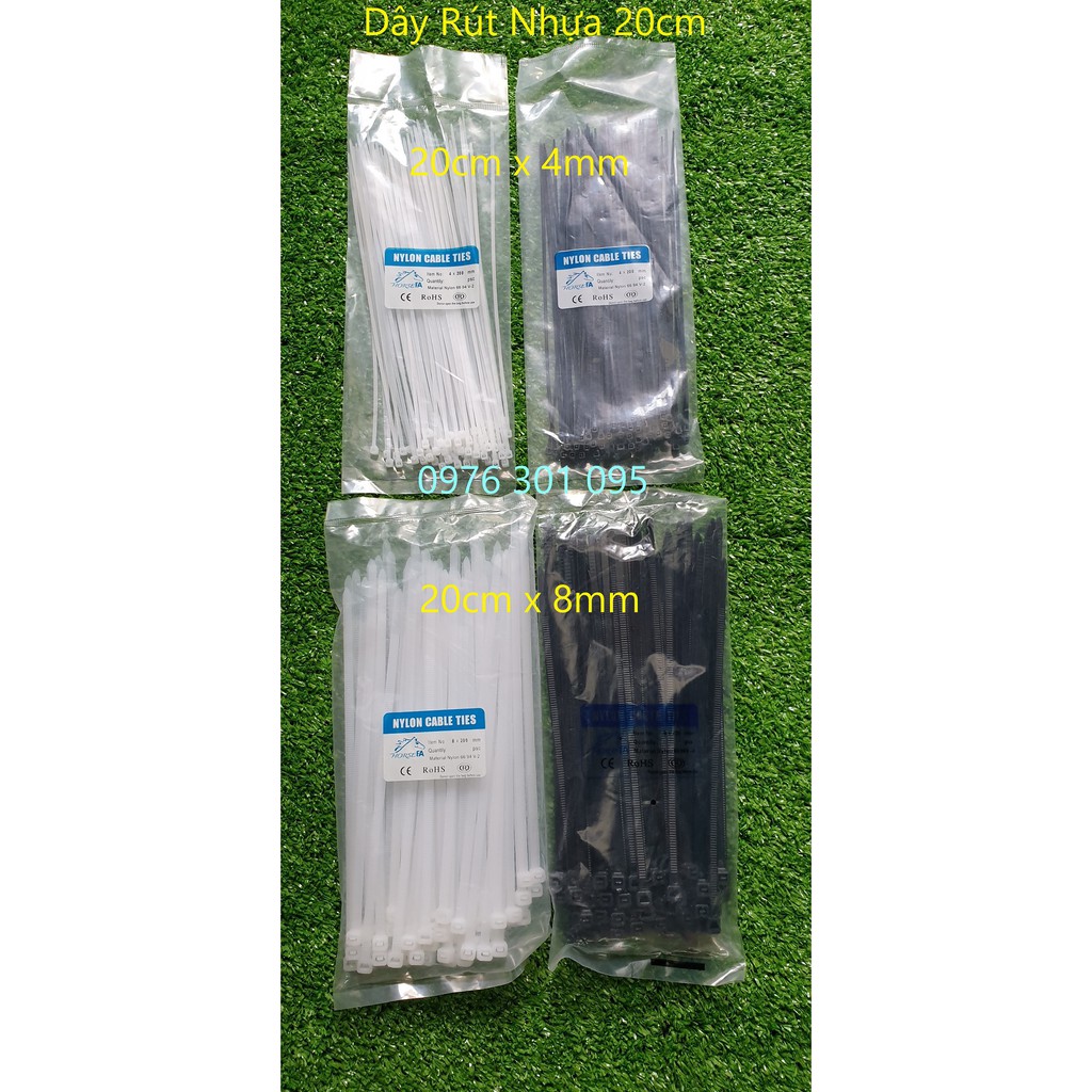 Dây Rút Nhựa 10cm/15cm/20cm/25cm/30cm [Trắng - Đen]