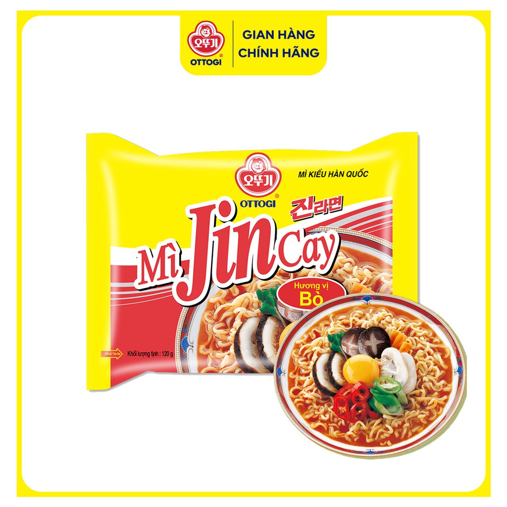 Lốc 5 gói mì jin ramen cay ottogi gói 120g