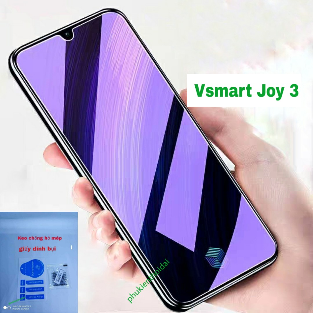 Kính cường lực Vsmart Joy 3 tím chống tia UV hại mắt 9H / 2.5D ( tặng keo chống hở mép