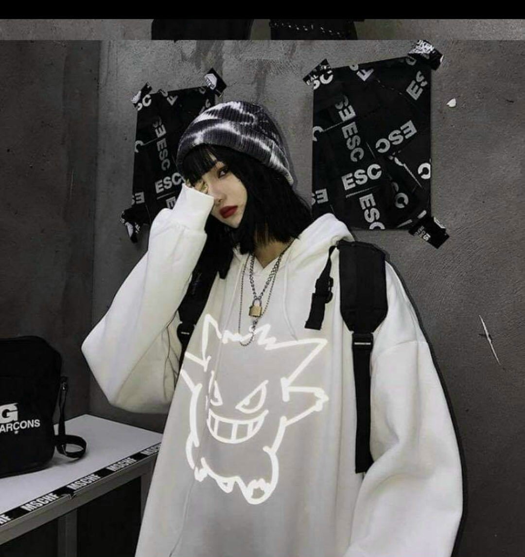 Áo hoodies phản quang logo mặt quỷ tp127
