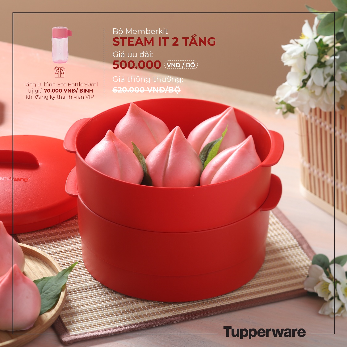 Xửng hấp 2 Tầng Steam It TUPPERWARE