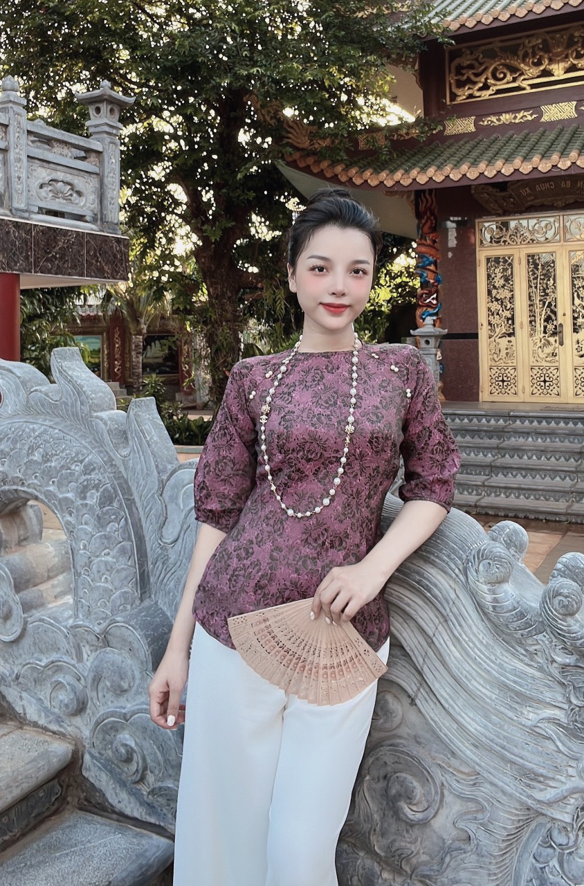 Đồ Lam Đi Chùa # Mẫu Cúc Ngọc Lụa Gấm # Quần Áo Nữ