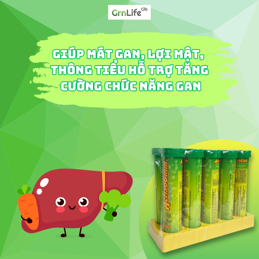 Sủi Actiso Đại Uy - Mát gan giải độc, lợi mật (Lọ 20 viên sủi)