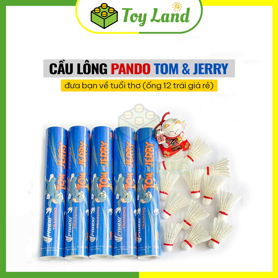 Ống cầu lông pando tom jerry tom xanh tom đỏ chất lượng cao 12 trái quả cầu lông dùng tập luyện thi đấu phụ kiện