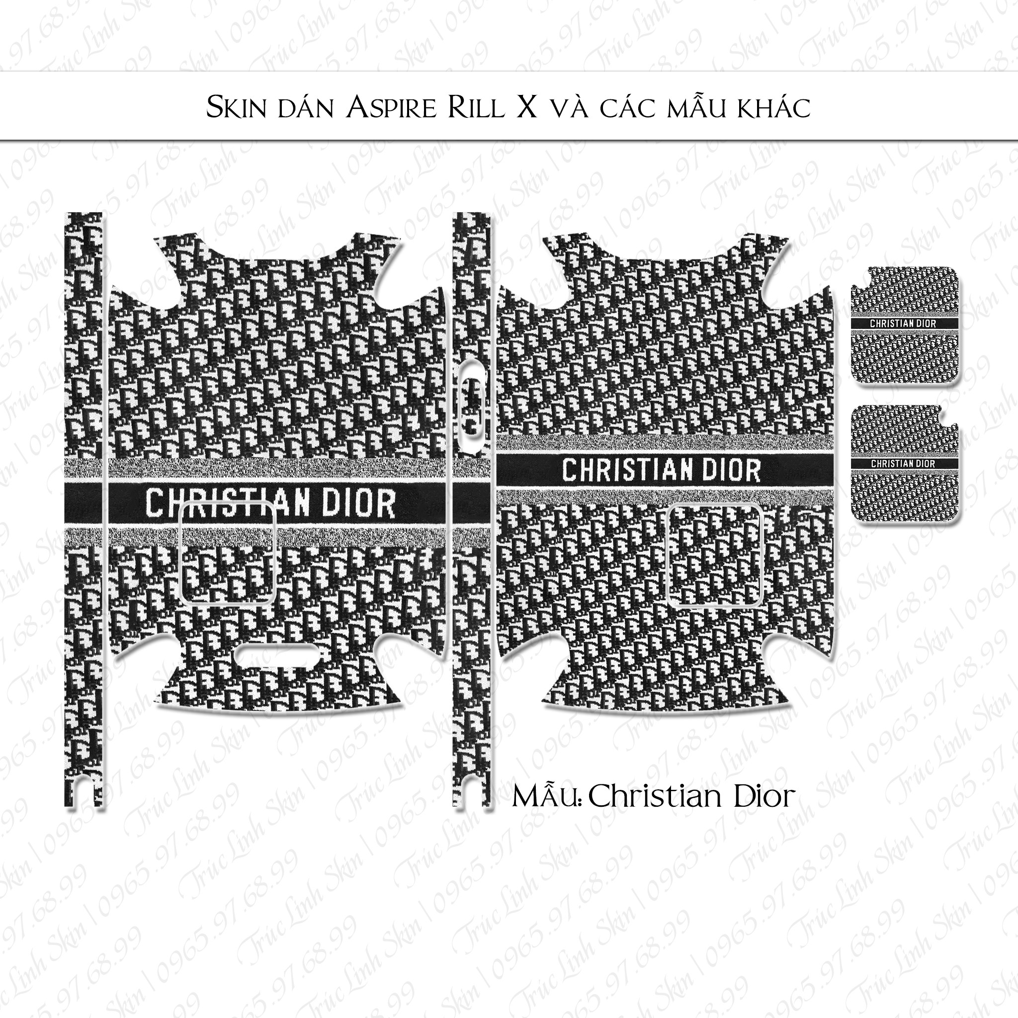 Miếng dán skin cho Riil X mẫu Christian Dior