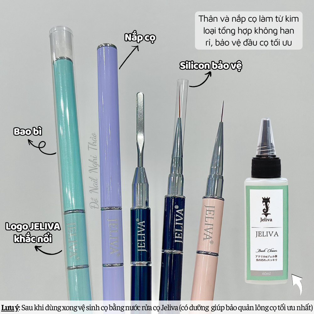 Cọ vẽ nét nail JELIVA 2 đầu Nghi Thảo