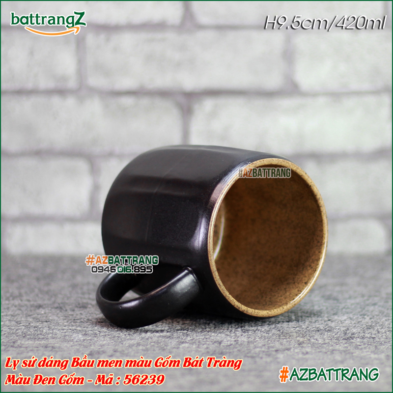 [OXY] Ly sứ dáng bầu men gốm Bát Tràng AZ