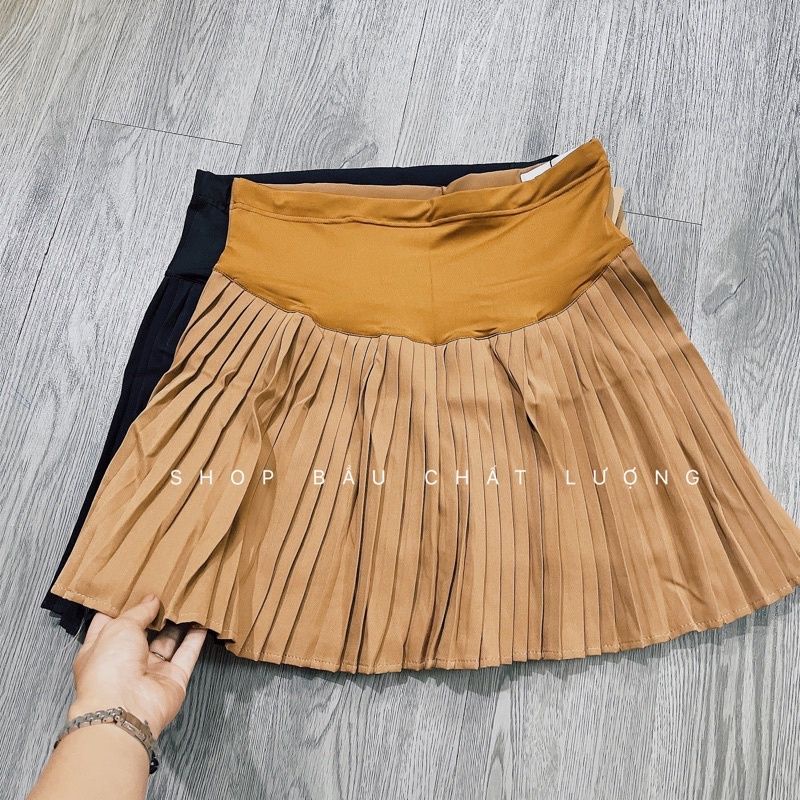 Chân váy bầu tầng xếp ly thời trang
