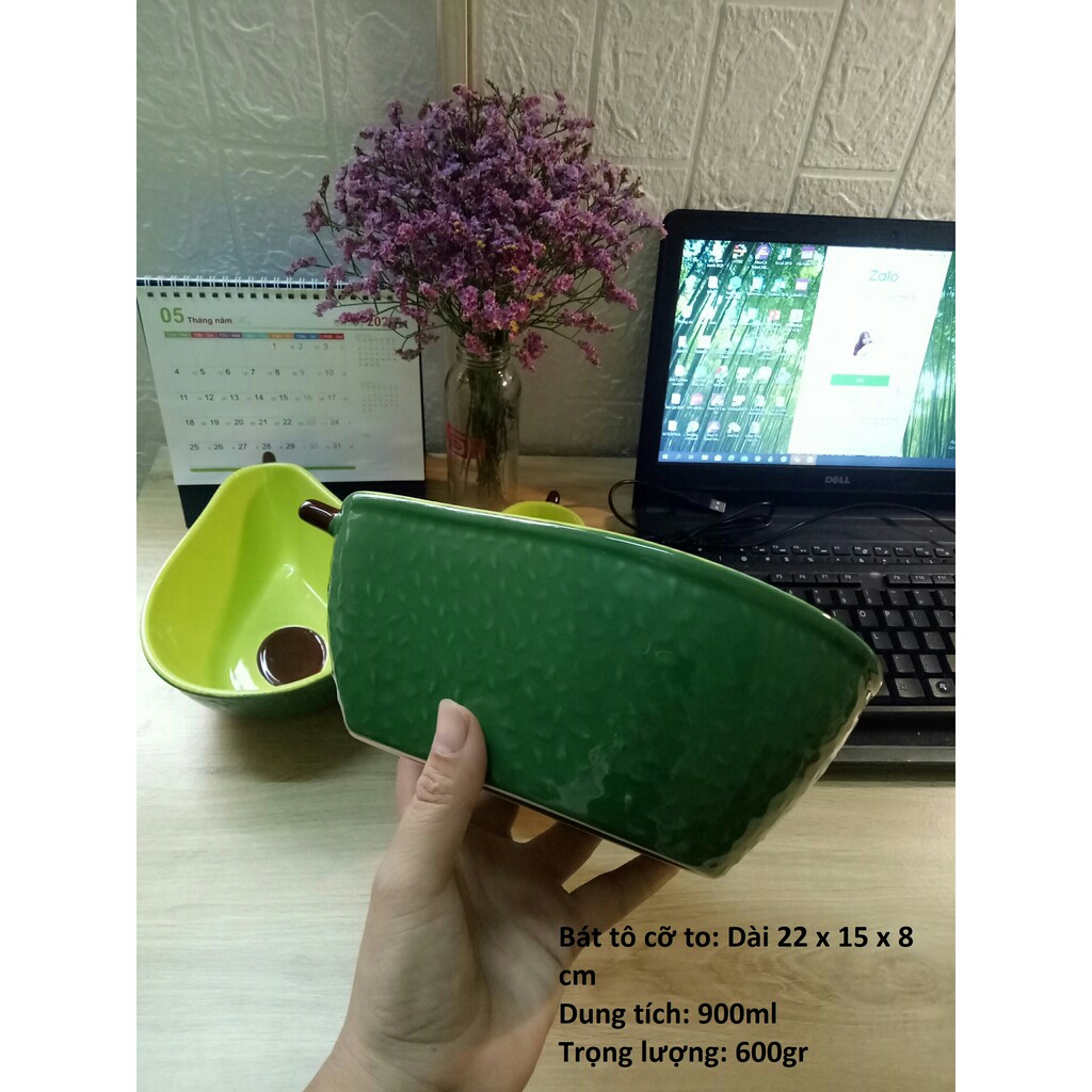 Bát Đĩa Gốm Sứ Tráng Men Hình Quả Bơ (Bán Lẻ Món Theo Từng Size To Nhỏ Khác Nhau)