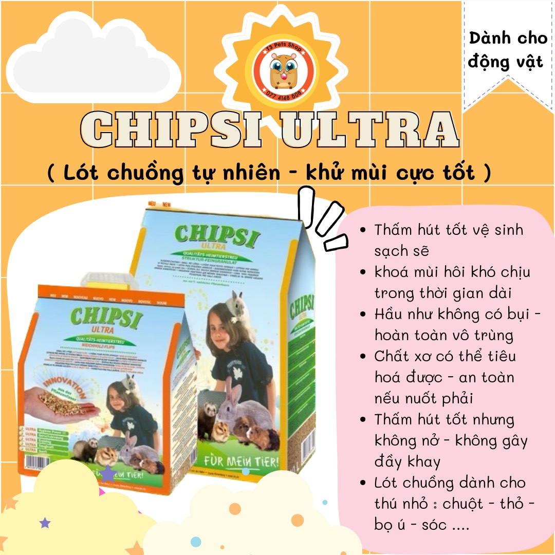 bắp chipsi Ultra 20L dành cho hamster, thỏ, bọ,... - T3 PETS SHOP