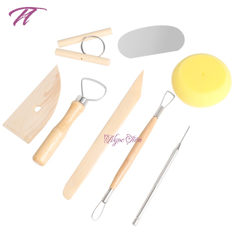 Bộ dụng cụ nặn đất sét bằng gỗ 8 món