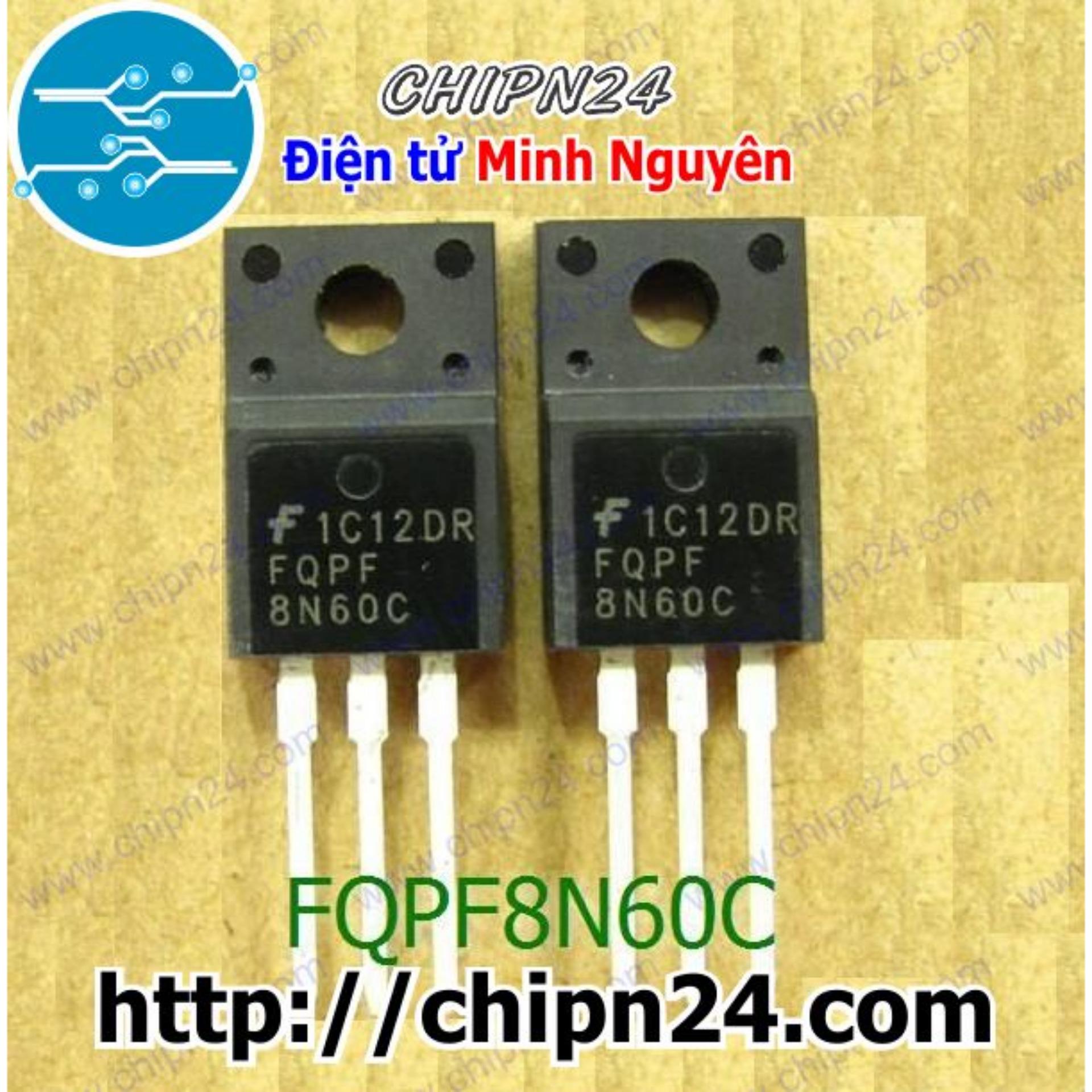 [2 con] (KT1) Mosfet 8N60 TO-220F 8A 600V Kênh N (FQPF 8N60 FQPF8N60C)