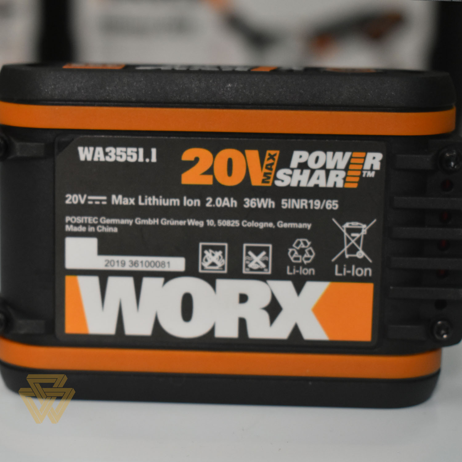 [HCM]Pin Lithium 20V 2.0Ah Worx Orange WA3551.1