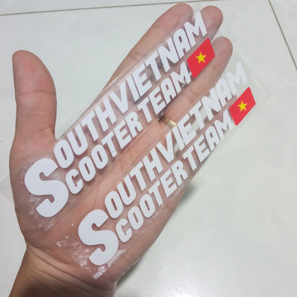 Bộ 2 tem south vietnam cooter team kích thước 15cm