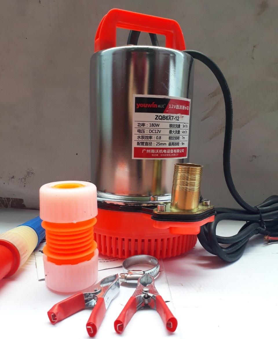 MÁY BƠM CHÌM 12V 180W 100L Tặng phụ kiện