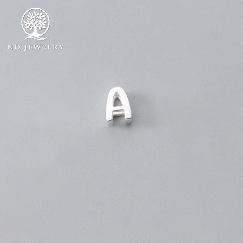 [HCM]Charm bạc hình chữ cái 4x6mm - NQ Jewelry
