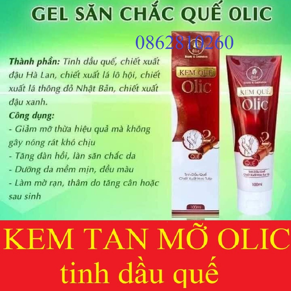 Kem Tan Mỡ Olic Kem Quế olic mẫu mới sẵn