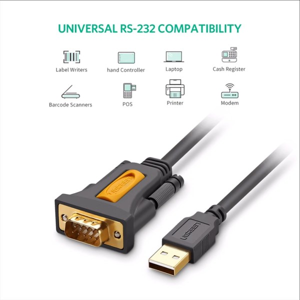 Cáp USB 2.0 to Com 9 Chân Chính Hãng Ugreen CR107