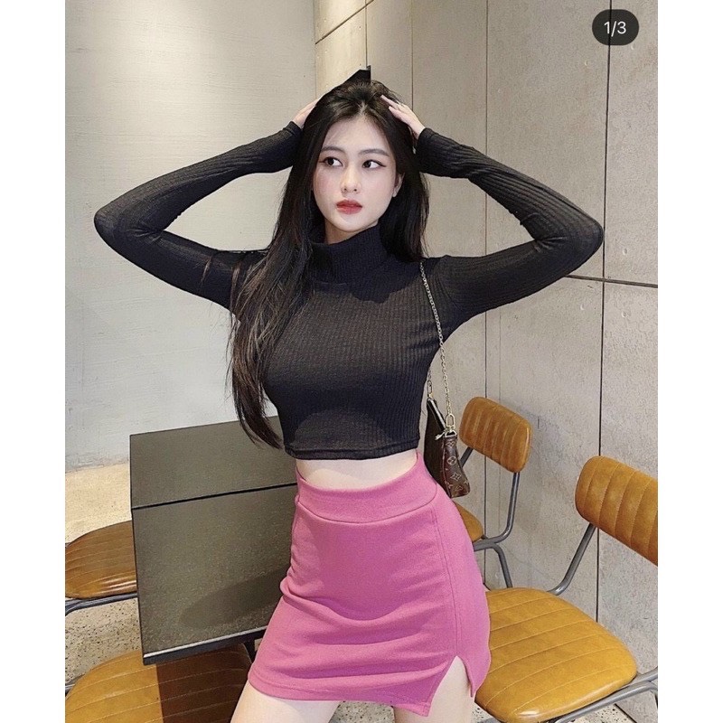 [HCM]áo dài tay cổ lọ basic siêu hot