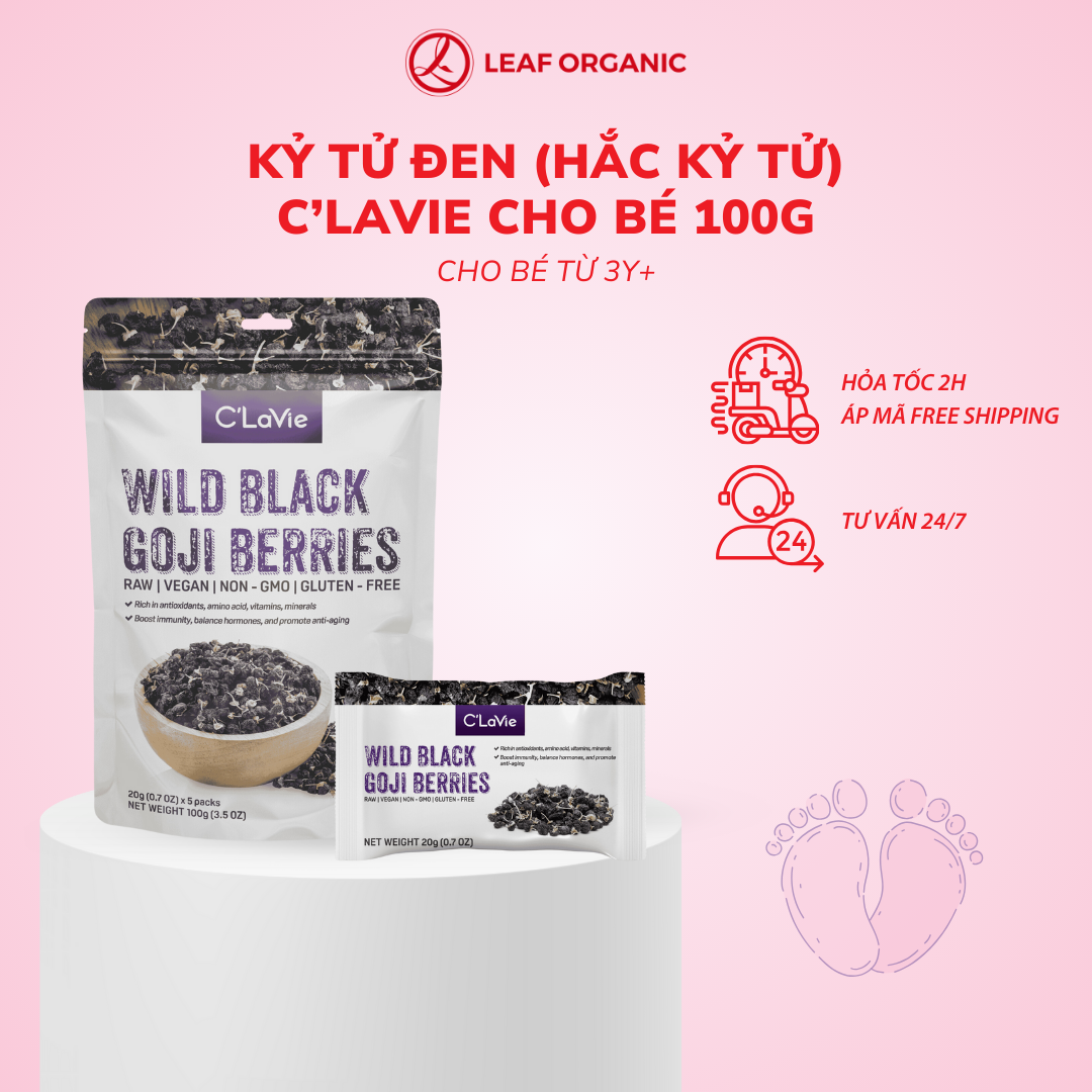 Kỷ Tử Hữu Cơ C'Lavie 170G (34G X 5 Gói)/ Hắc kỷ tử 100G - Leaf Organic HCM