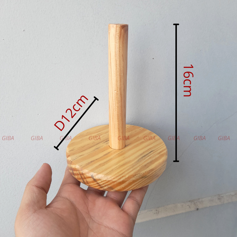 Cây để giấy bằng gỗ, Cây cắm giấy lau bếp đồ để cuộn khăn giấy - GIBA