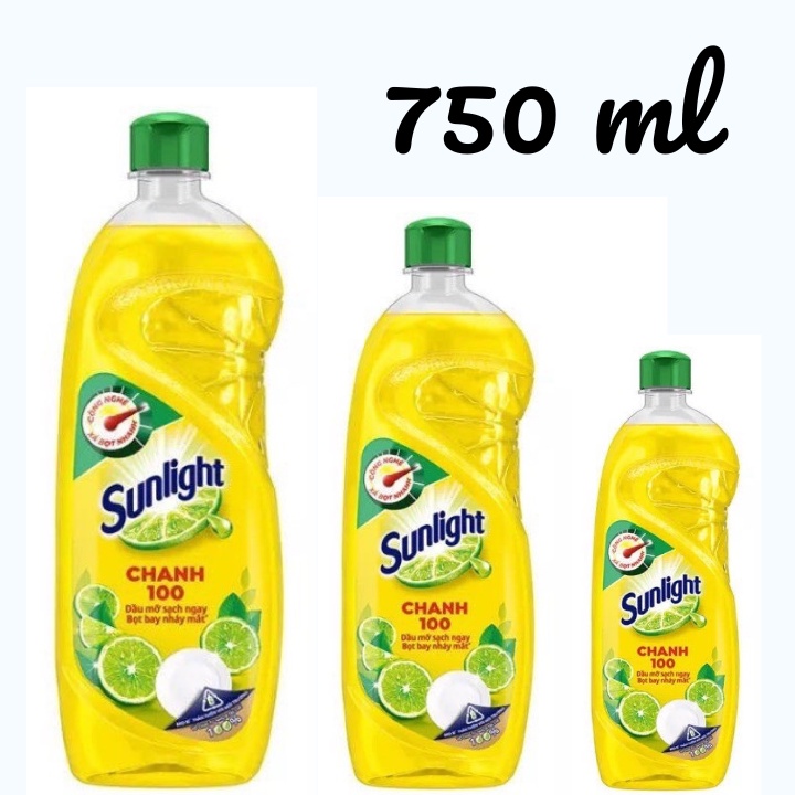 Nước Rửa Chén Sunlight Chanh 100 Can 3,4 lít và Chai 750ml