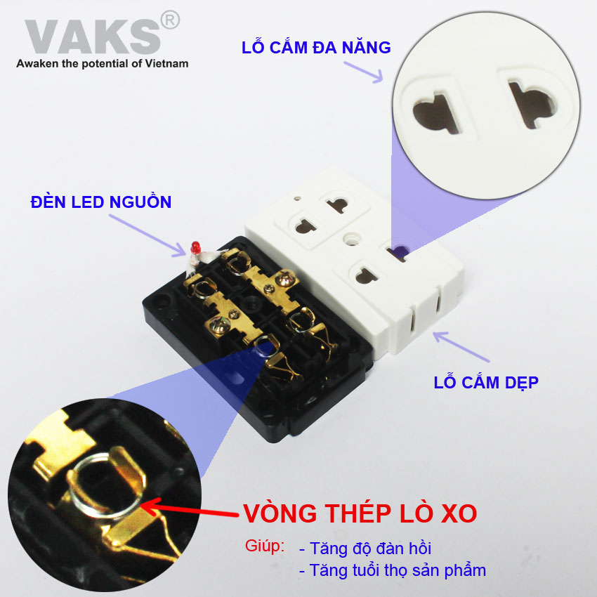 [HCM]Ổ CẮM ĐIỆN 2 Lỗ OC7-700 CÔNG SUẤT 10A-250V Sản phẩm chính hãng hàng Việt Nam chất lượng cao.