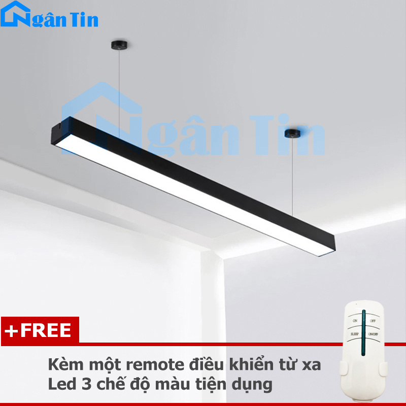 Đèn thả trần tích hợp Led trang trí 3 vòng hình vuông phòng khách bàn ăn Led 3 chế độ màu TH865 Ngân Tin (Tặng kèm remote điều khiển từ xa)