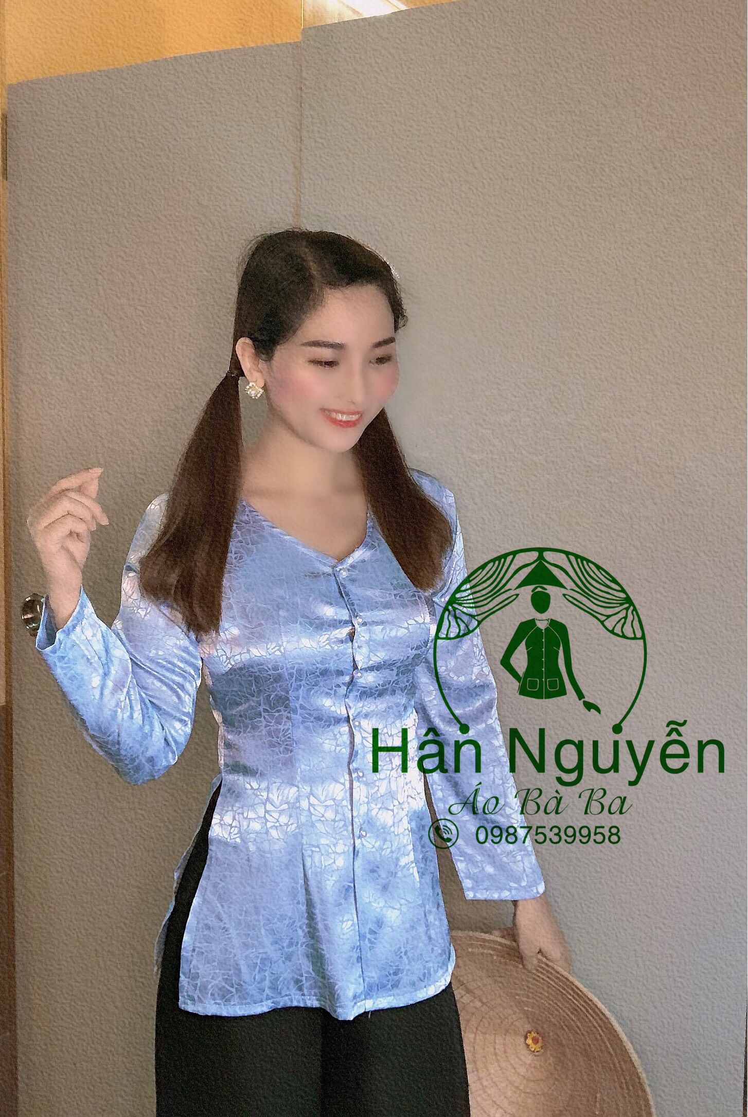 B.A42 - ÁO BÀ BA GẤM ĐÁ CỔ TIM (KÈM QUẦN )