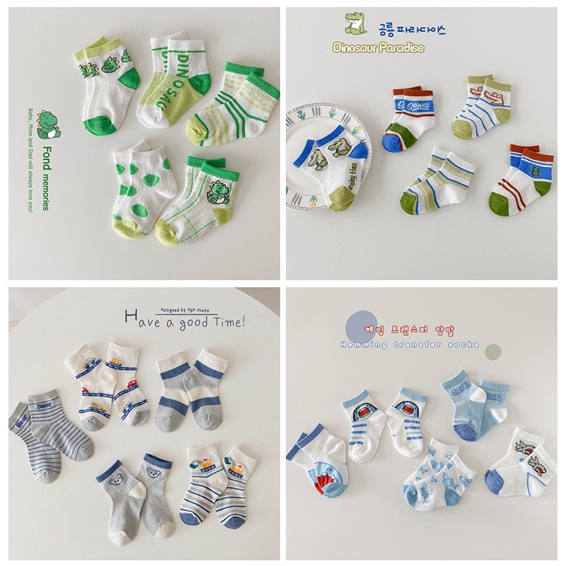 Set 5 Đôi Tất Vớ Hàn Mềm Mịn Cho Bé