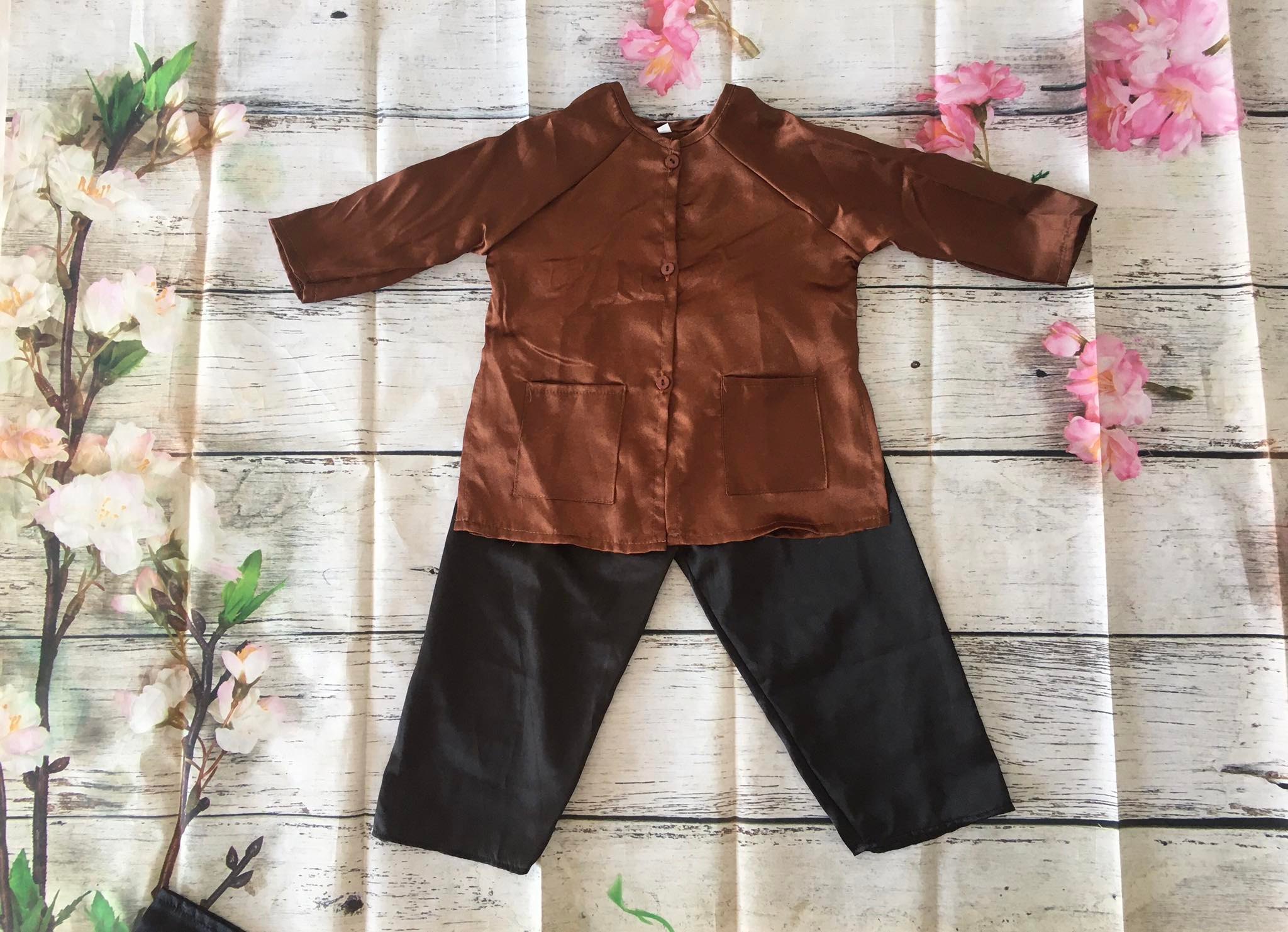 (6-30kg) Bộ bà ba quần đen cho bé trai, bé gái