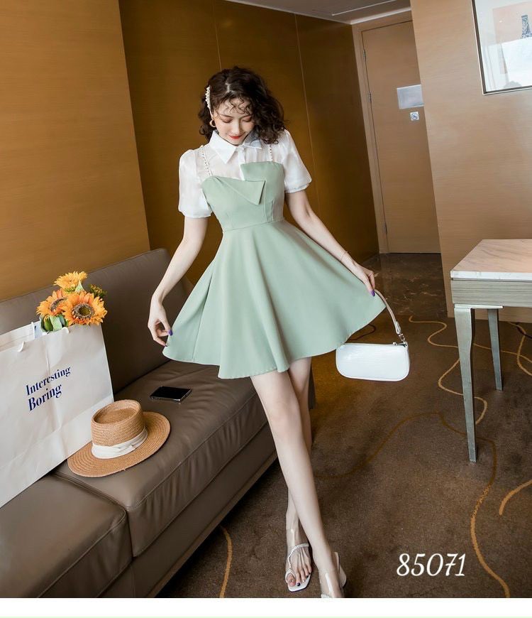 ĐẦM XÒE DỰ TIỆC TIỂU THƯ PHỐI CỔ SƠ MI SIÊU DỄ THƯƠNG