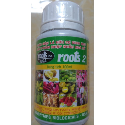Phân bón lá hữu cơ sinh học roots 2 - chai 100 ml