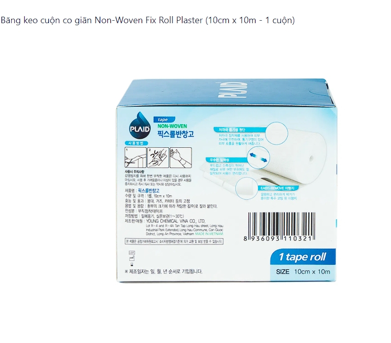 Băng keo cuộn co giãn Non-Woven Fix Roll Plaster