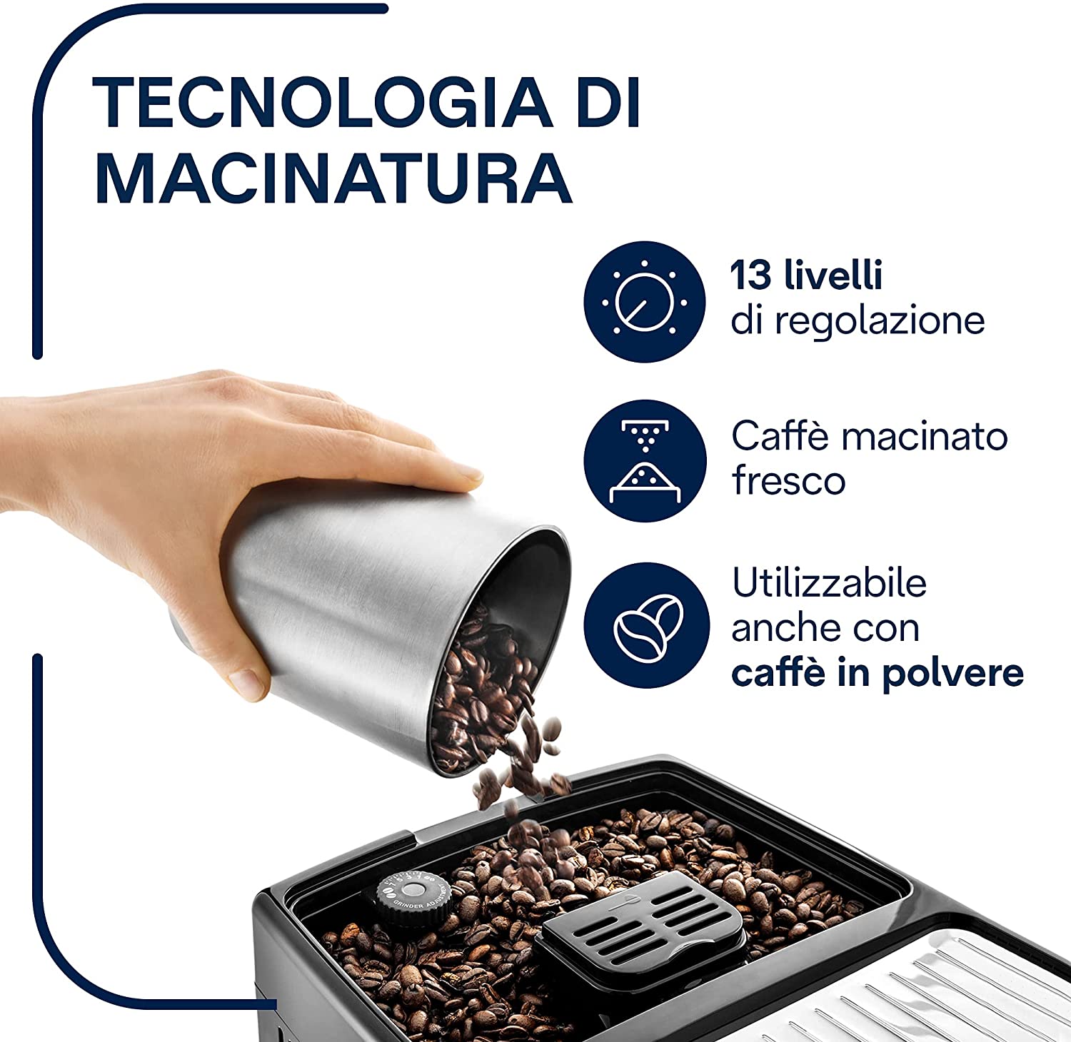 Delonghi Magnifica S ECAM 22.110.B Automatic Coffee Maker, Delonghi Coffee Maker, Coffee Maker, Espresso Maker, Cappuccino Maker, Capacity 1450W, Pressure 15 Bar, Self-Cleaning, Imported from Germany, 12 Months Warranty
