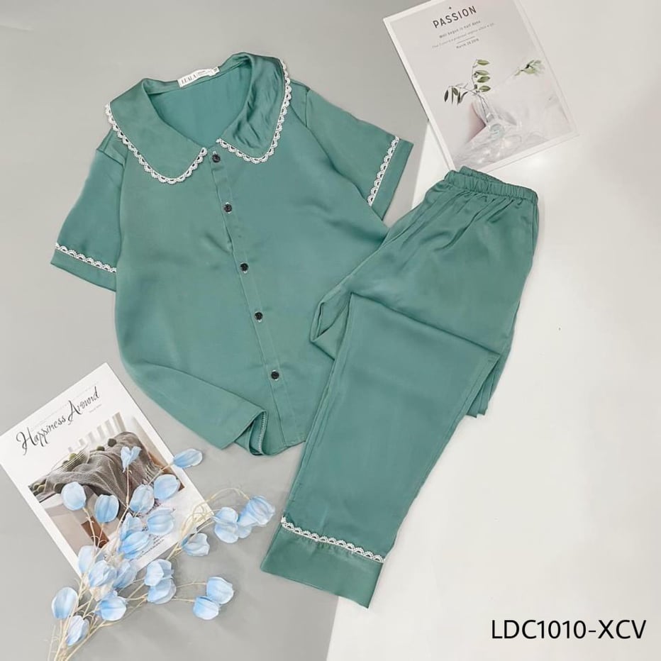 ĐỒ BỘ Pijama LỤA SATIN VIỀN REN CAO CẤP NỮ