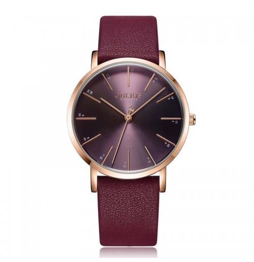 ĐỒNG HỒ NỮ JA-1161C JULIUS HÀN QUỐC DÂY DA (ĐỎ)