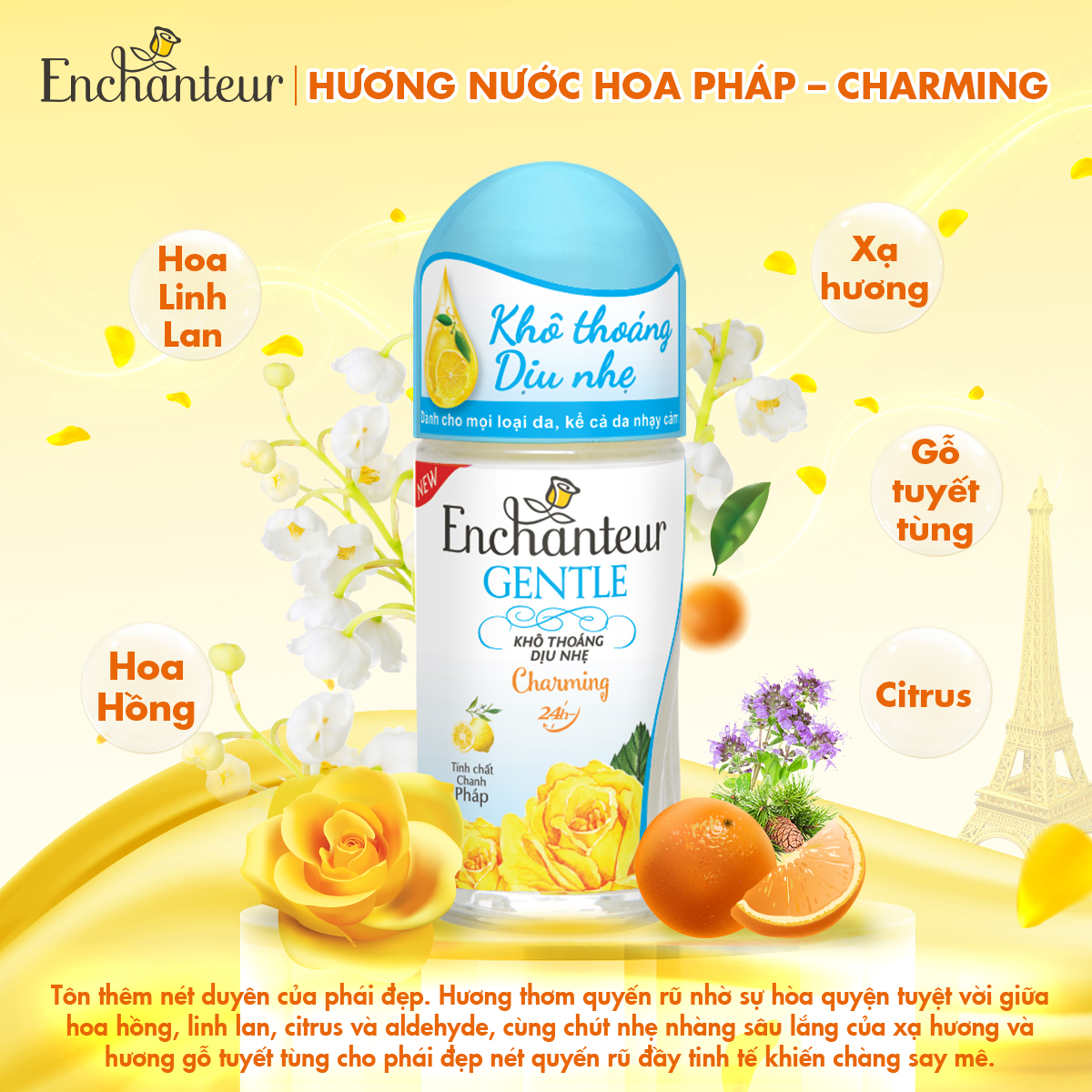 Lăn khử mùi Enchanteur Gentle Charming 50ml