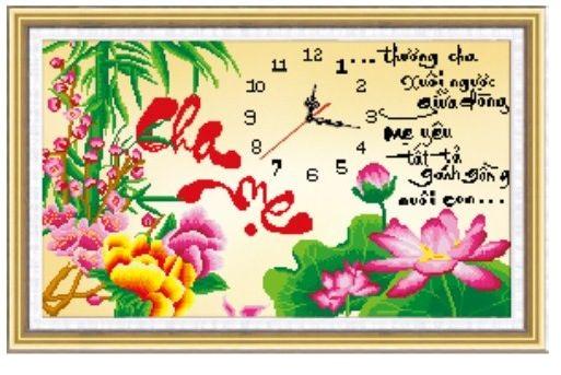 Tranh đính đá 5D - Chữ Cha Mẹ 118