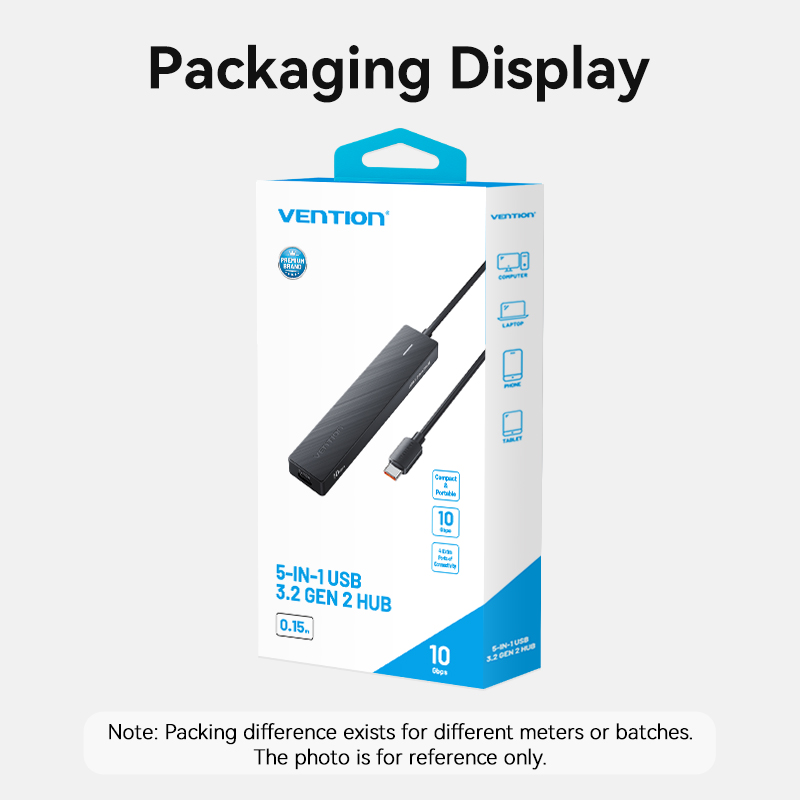 Vention USB-C Hub 4 Cổng USB 3.2 - Tốc Độ 10Gbps - Bộ Chia Cổng Type-C - Tương Thích Macbook Laptop Điện Thoại - Đèn Báo Hiệu - Cắm Là Chạy