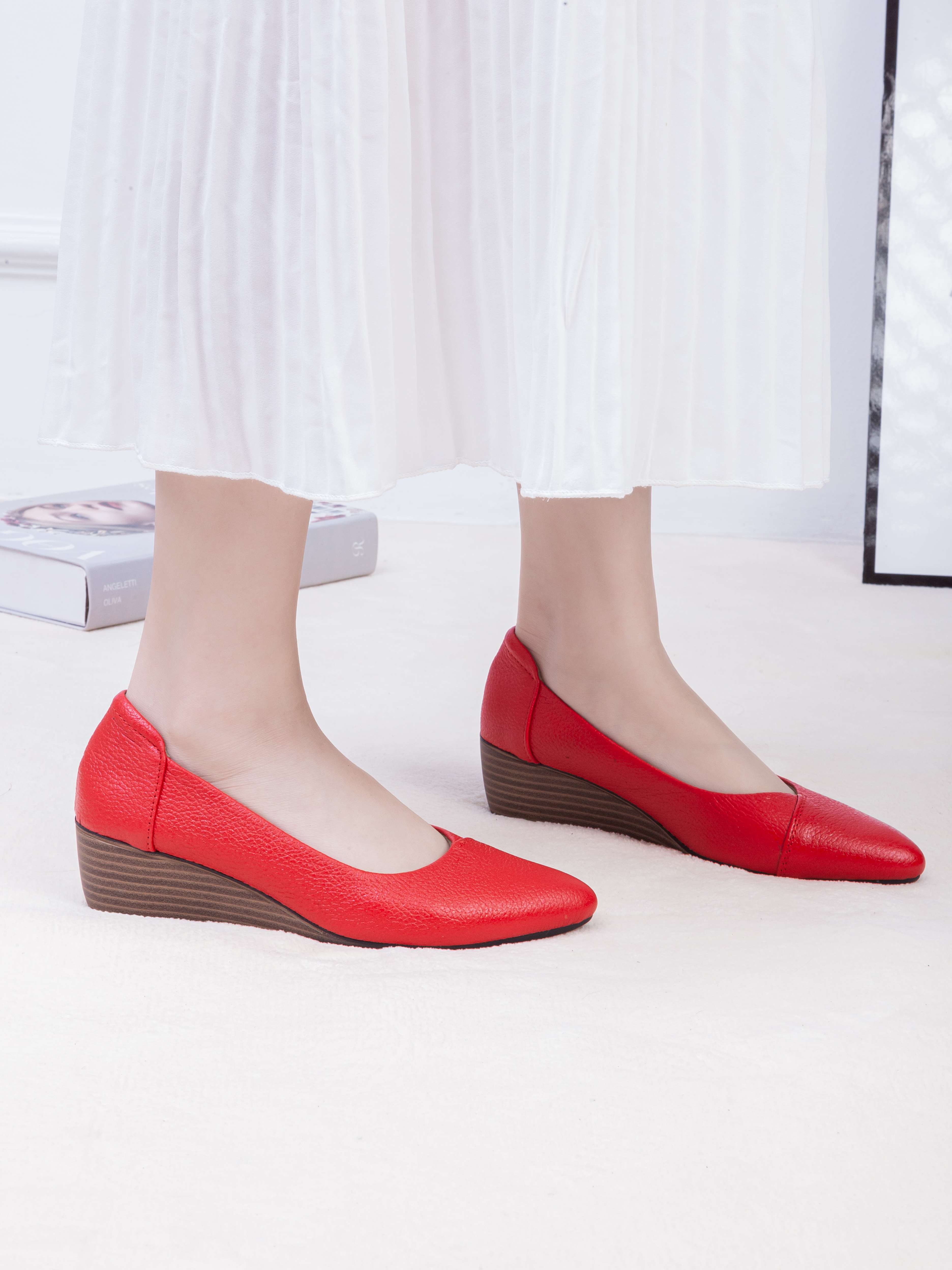 Giày Búp Bê Đế Xuồng Da Thật Mũi Nhọn Pixie X783