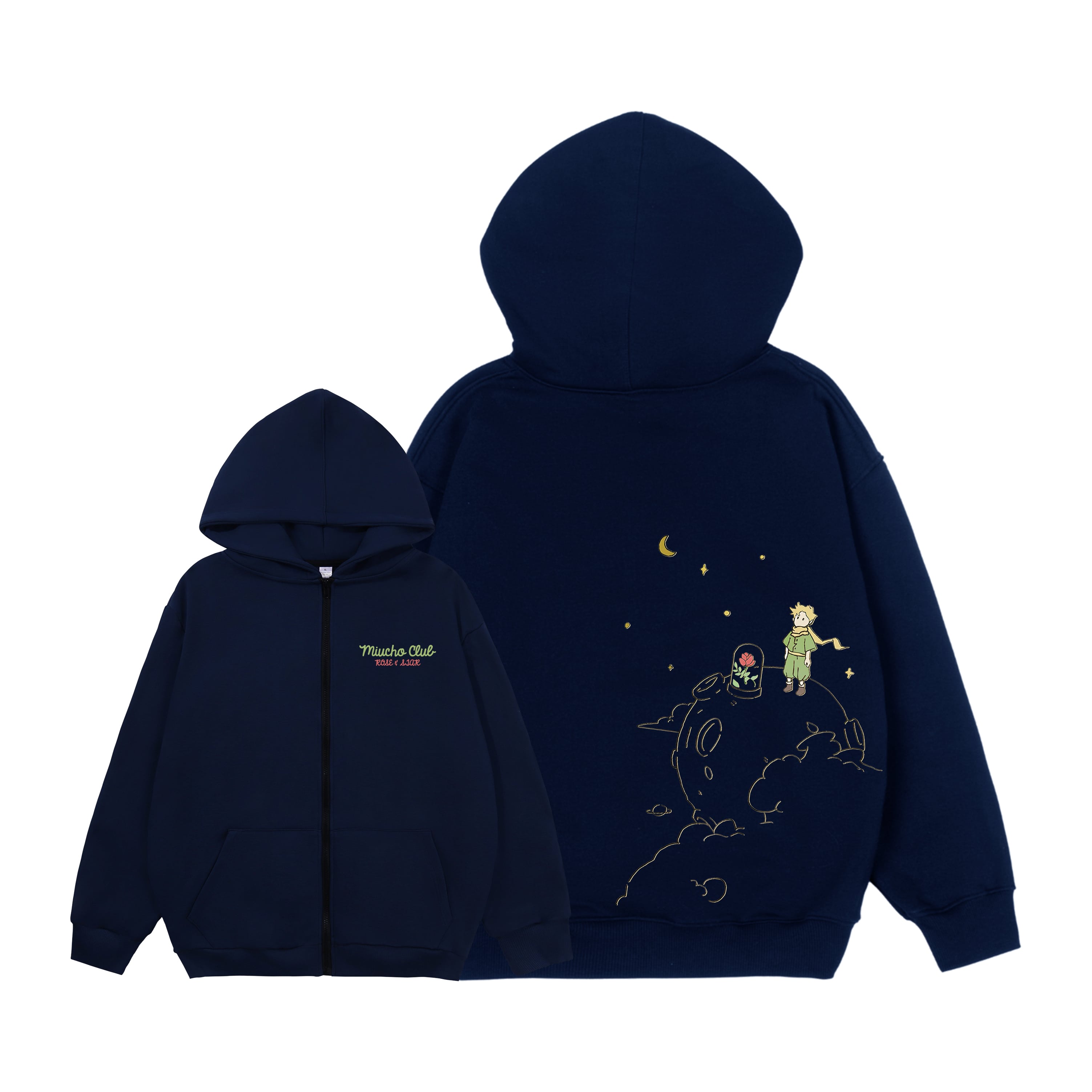 Áo hoodie zip nữ form rộng HZ435 Miucho chân cua