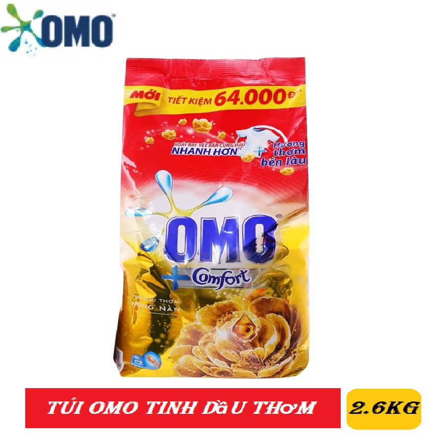 Bột giặt Omo Comfort -tinh dầu thơm nồng nàn 2.6kg