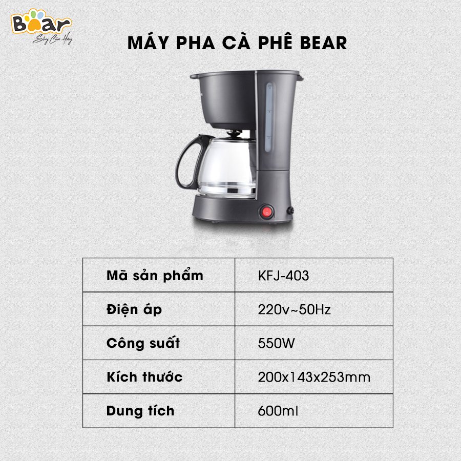 Máy Pha Cà Phê Bear CF- B06V2 (KFJ-403)