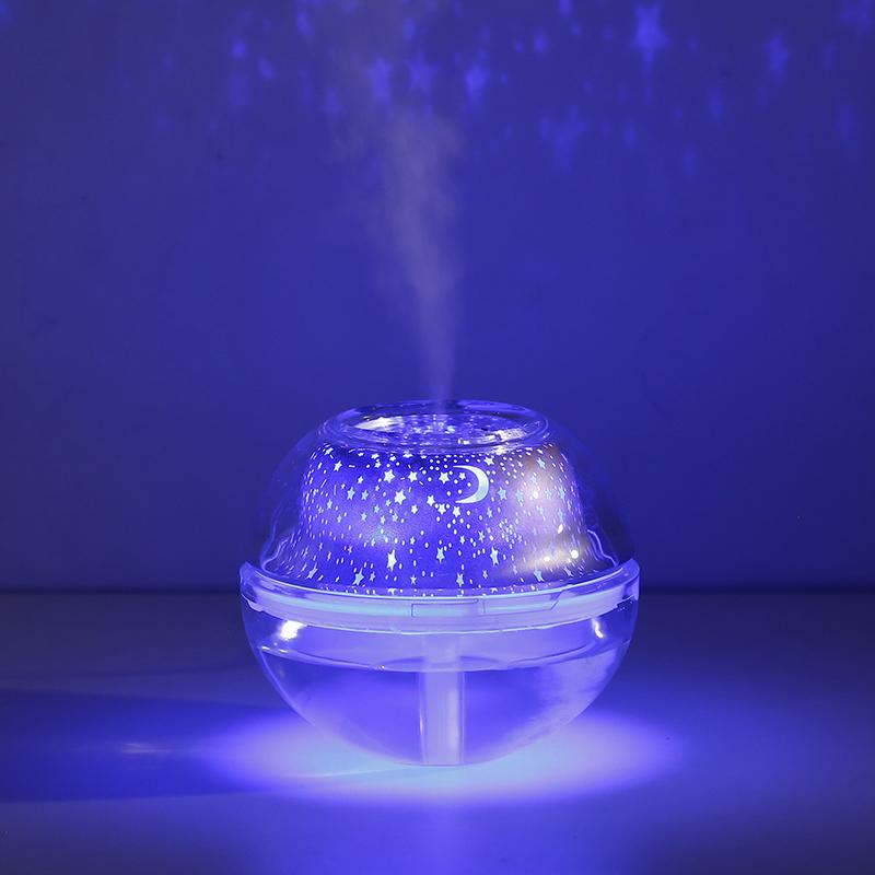 Máy Phun Sương Máy Tạo Ẩm Trong Suốt Đèn Đêm Ánh Sao 7 Sắc Vần Trăng Dung Tích Lớn 500ML Không Gây Ồn