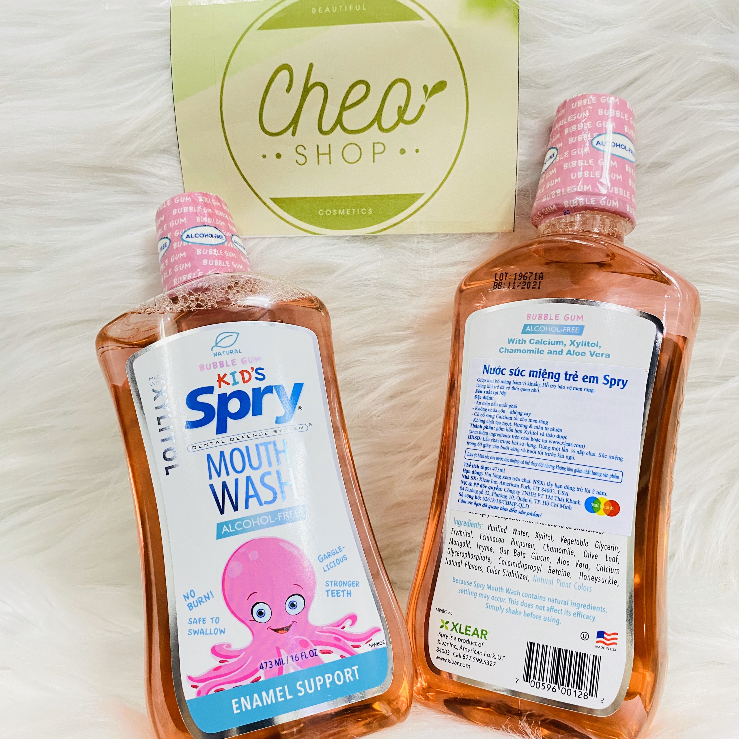[HCM][NHẬP MỸ] Nước súc miệng Spry Bubble Gum chai 473ml cho bé